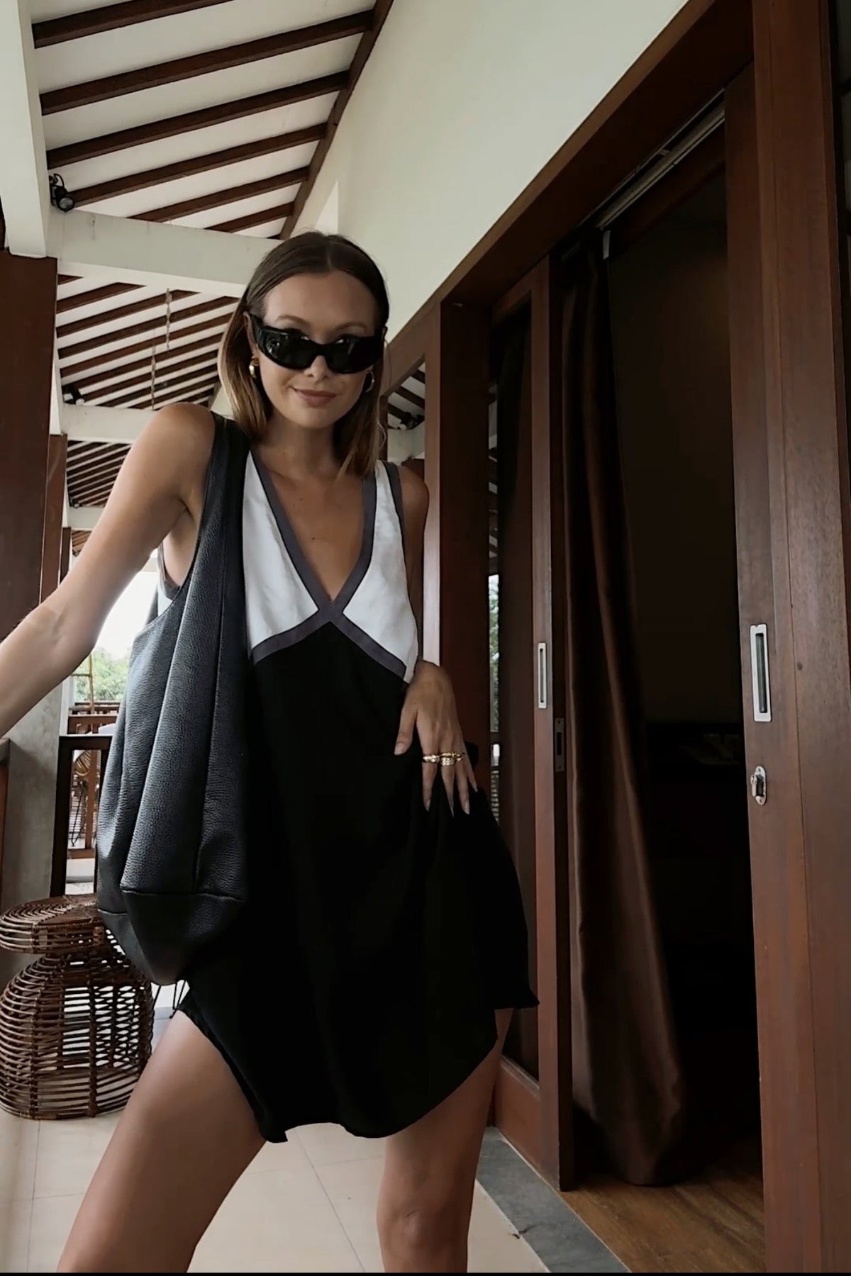 THE ADRIANA CUPRO MINI DRESS