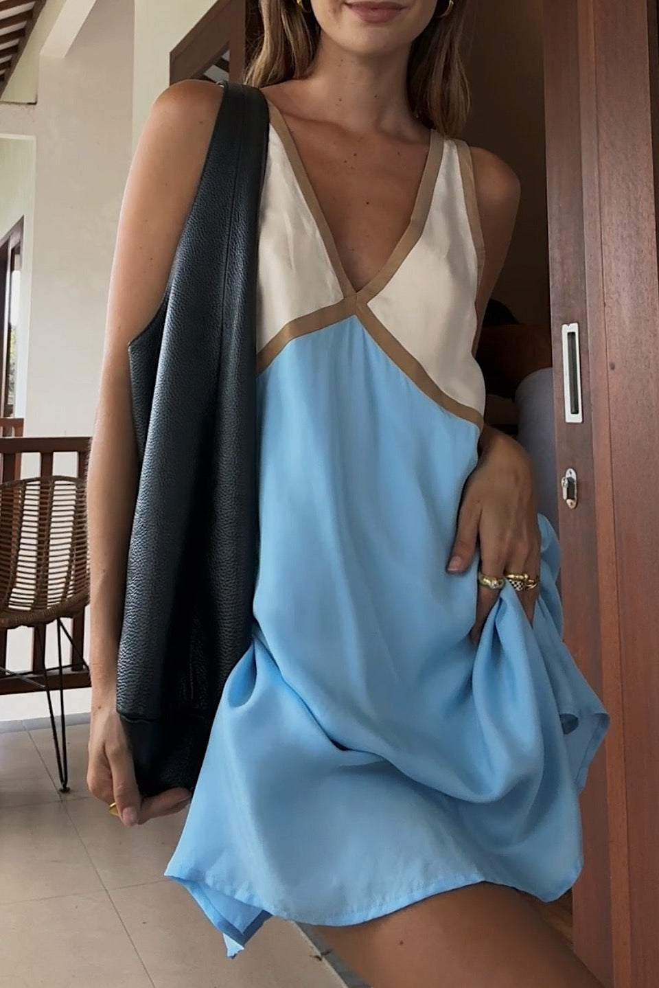 THE ADRIANA CUPRO MINI DRESS