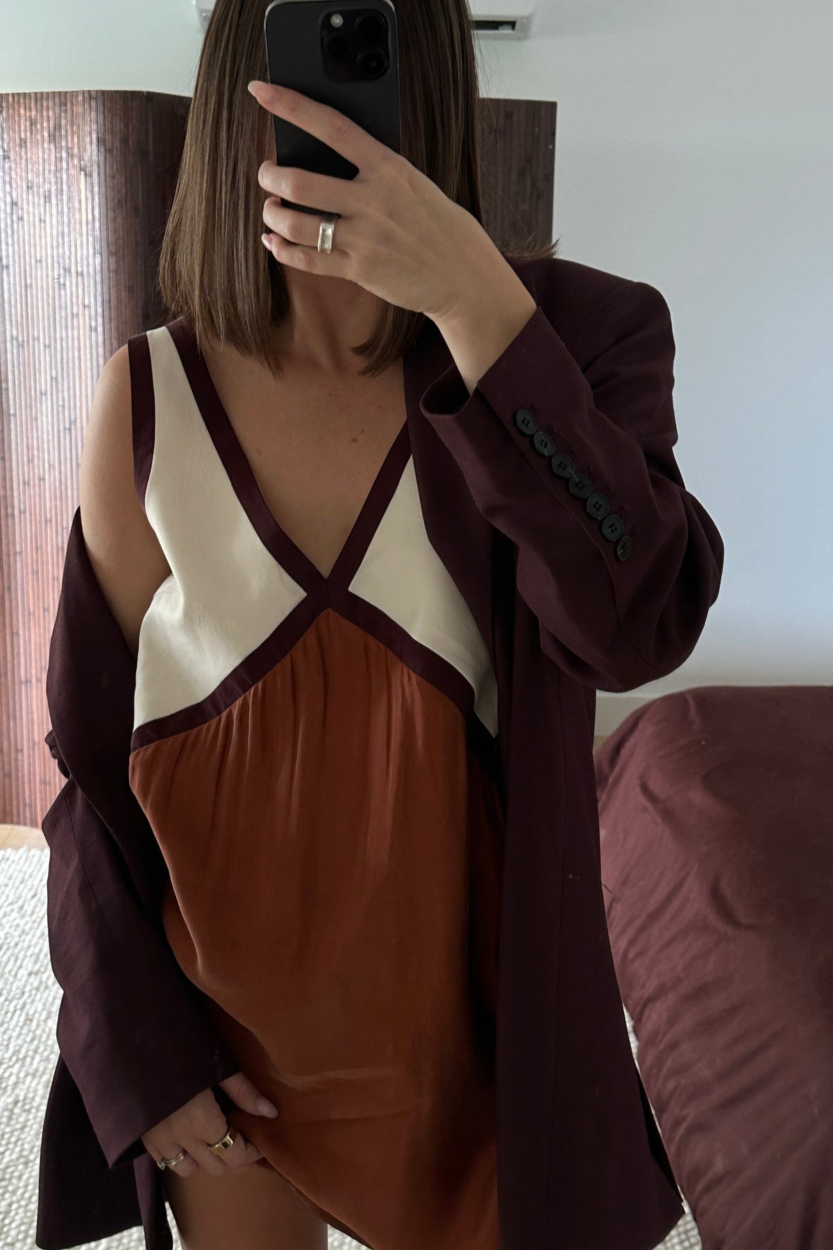 THE ADRIANA CUPRO MINI DRESS