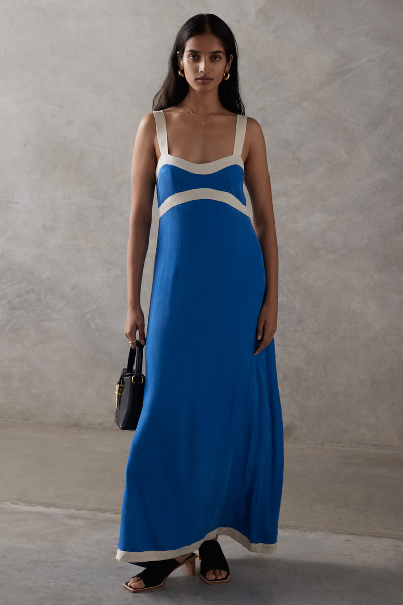 black knit dress with white trim Trina Turk Sabia Dress Women's Dress Black main image 0