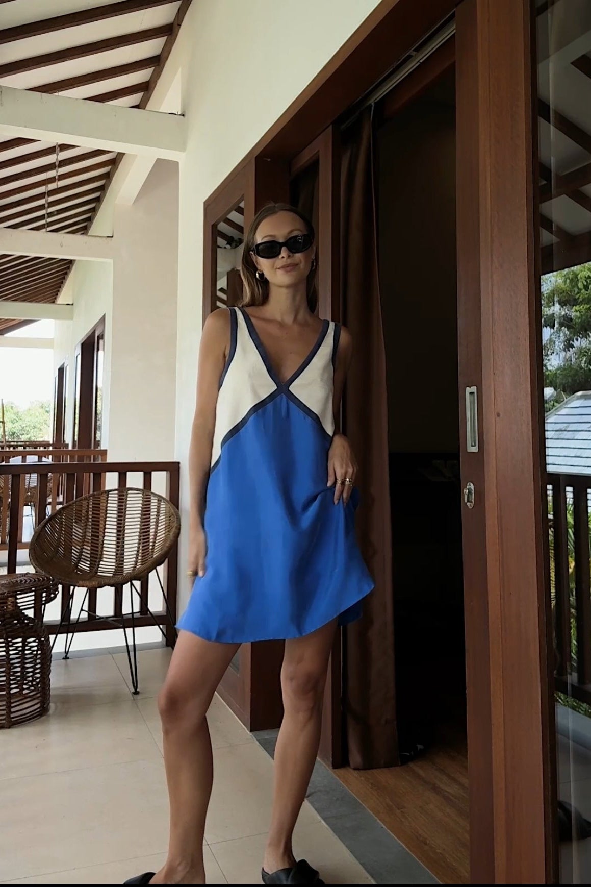 THE ADRIANA CUPRO MINI DRESS